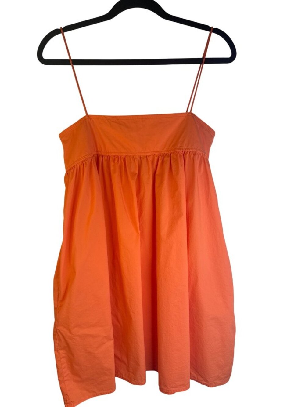 SNDYS Orange Cotton Sundress S Spaghetti Straps & Tie Front - Picture 2 of 12